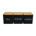 thumbnail image 1 of Set Of 3 Coffee Tea And Canister – Kitchen Storage Jars With Lid And Name Marker For Organized Food Storage, 1 of 4