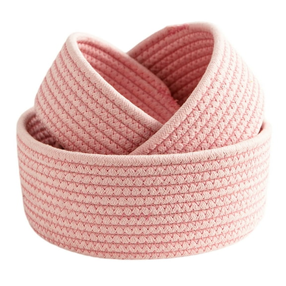 Set Of 3 Cotton Rope Nesting Bowls, Small Basket, Cute Closet Baskets And Bins For Shelves, Mini Table Basket Organizer For Accessories