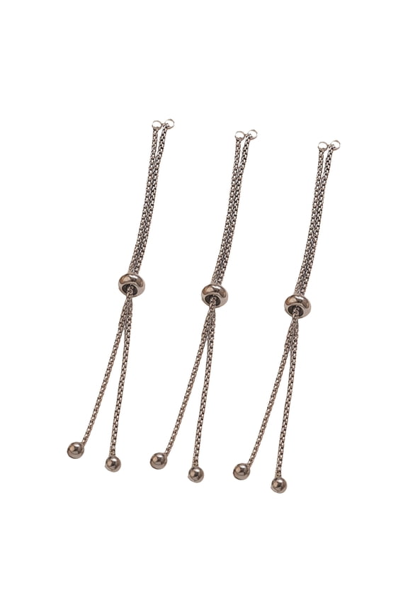 Set Of 3 Craft Jewelry Extension Chains Adjustable Length Pull Chain For Necklace Stainless Steel