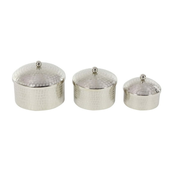 Set Of 3 Different Sizes Pleasing Round Canister With Lid