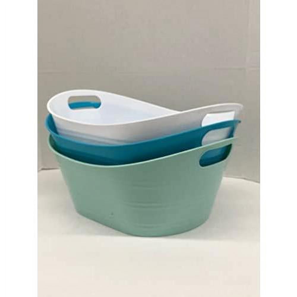 Set Of 3 Flexible Oval Beverage Chilling Party Tubs With Handle 14