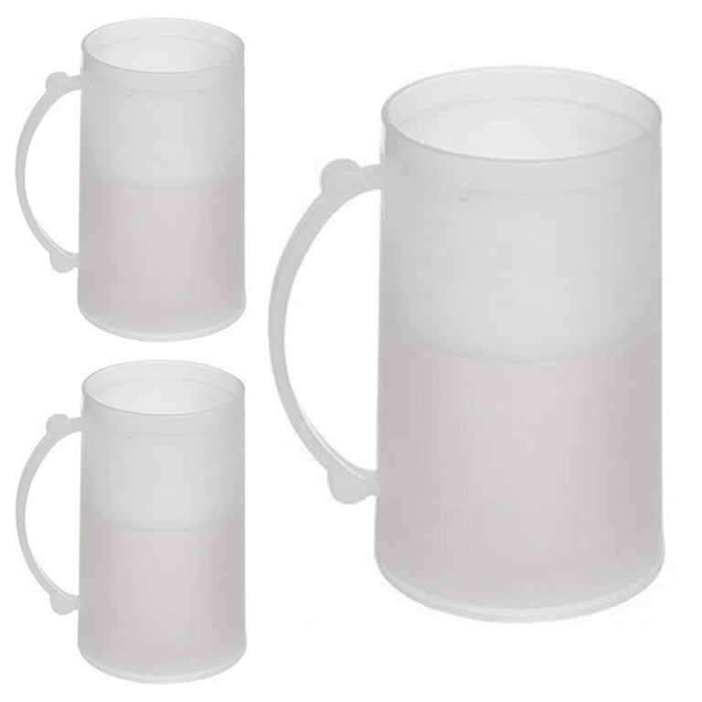 Lily's Home Freezer Beer Mugs, Double Wall, Insulated with  Liquid Gel Plastic Freezable Glasses, 16 oz Glass for Freezer, Chiller  Frosty Cup, Frozen Ice Freezy Mug, Freezer Cups. Pilsner. Set