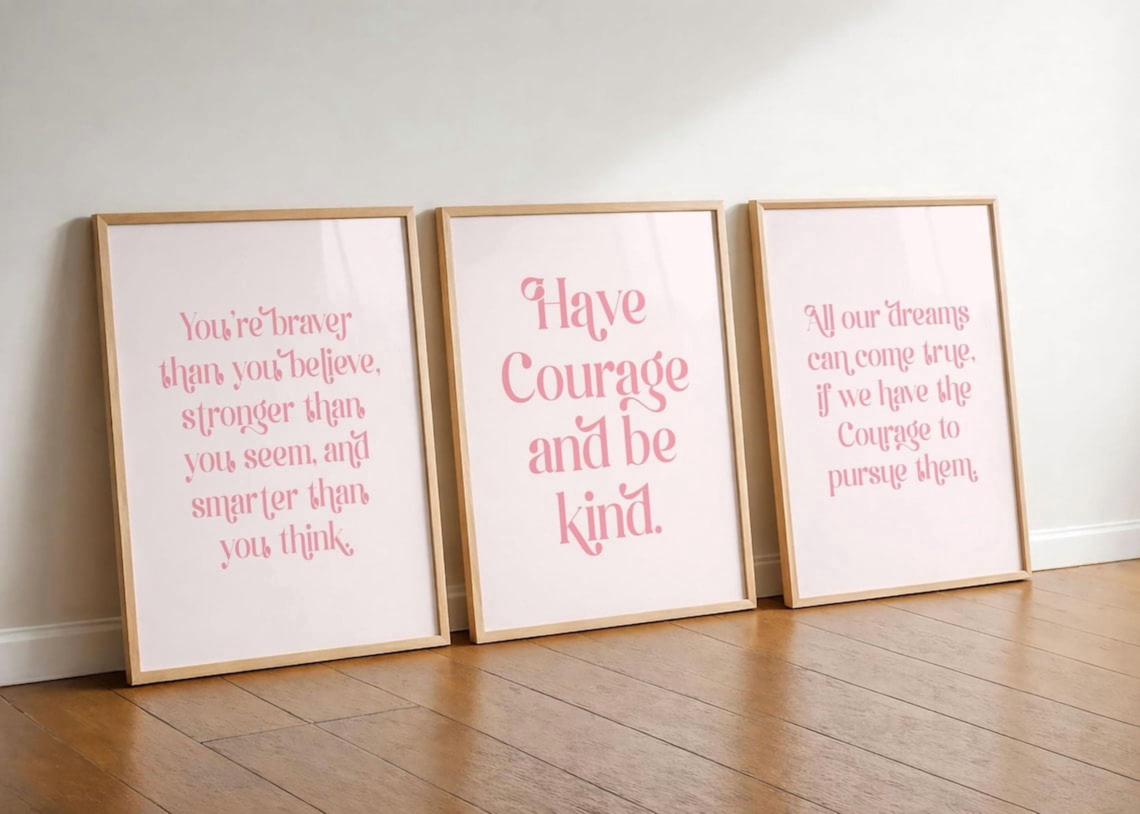 Set Of 3 Inspirational Quotes Nursery Wall Art Prints, Girls Room And ...