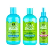 [ Set Of 3 ] JUST FOR ME - Curl Peace Hair [SHAMPOO, CONDITIONER & WONDER SPRAY] * BEAUTY TALK LA *