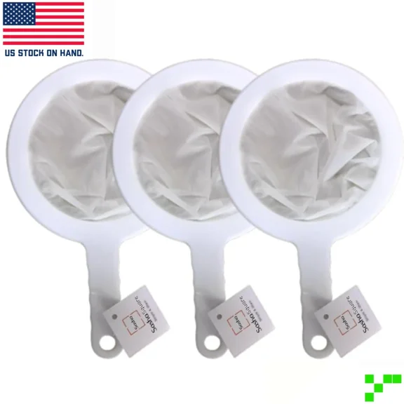 Set Of 3 Kitchen Ultra-Fine Nylon 100/200/400 Mesh Strainer Plastic Sieve Filter