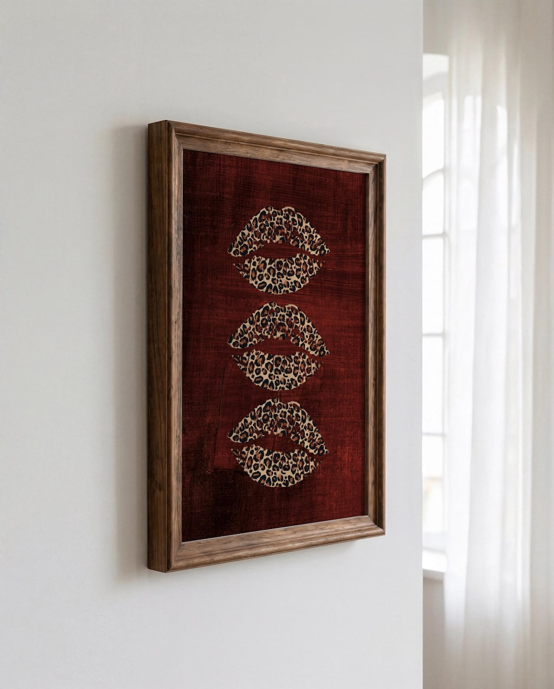 Maxima Bold Set Of 3 Leopard Kiss Wall Art Prints, Retro Maximalist Fashion Bold ...