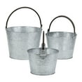 thumbnail image 1 of Set Of 3 Metal Tapered Bucket with Handle, 1 of 7