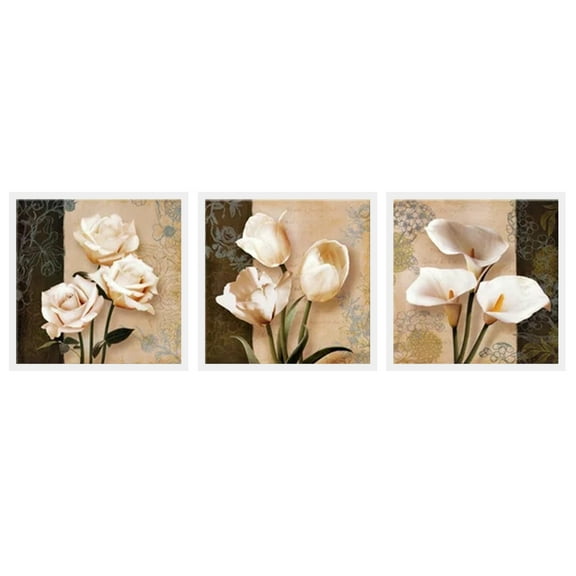 Set Of 3 Modern Flower Canvas Painting Wall Art Home Decor Picture Print Decor(No Frame Included)