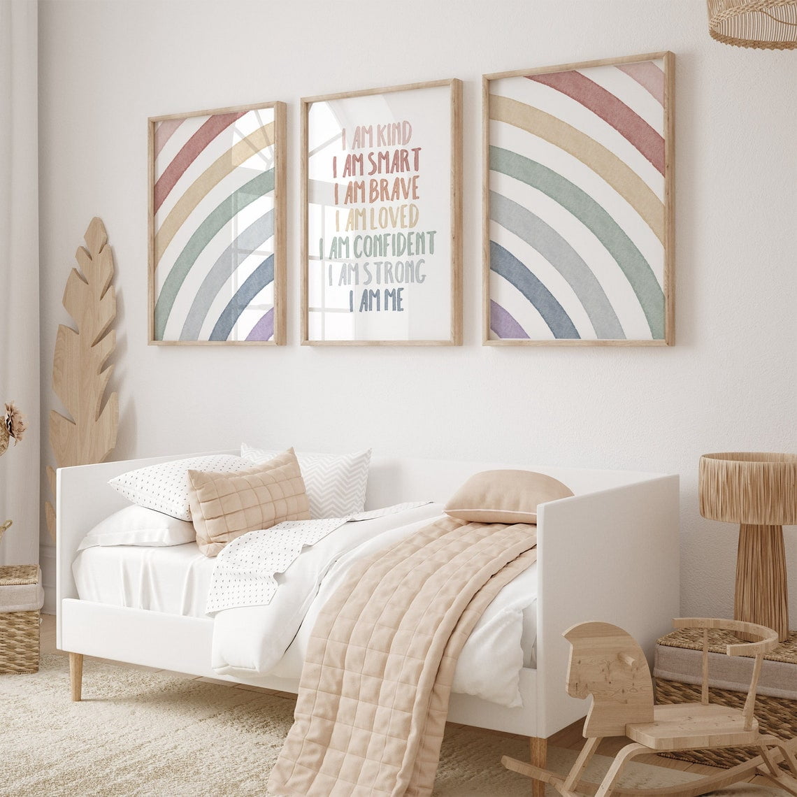 Set Of 3 Pastel Rainbow Affirmation Nursery Wall Art Prints, Nursery ...