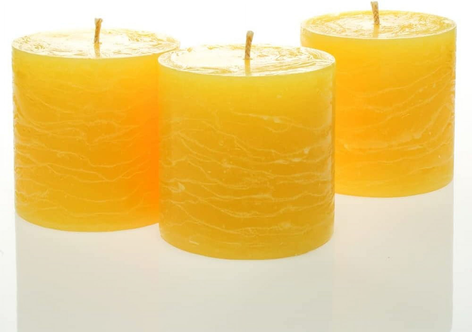 Set Of 3 Pillar Candles 3" X 3" Unscented Dripless For Weddings Home