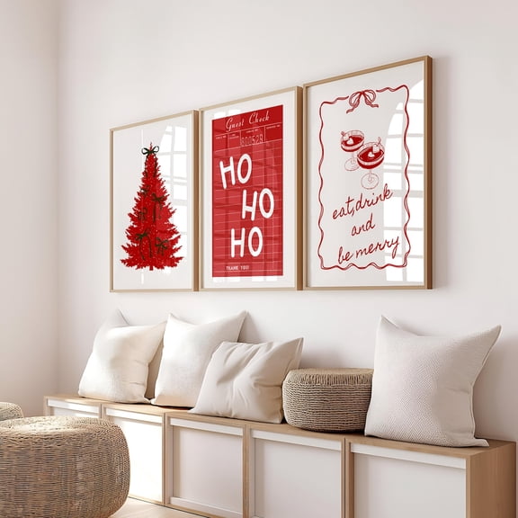 Set Of 3 PrintsWall Art, Stretched Canvas