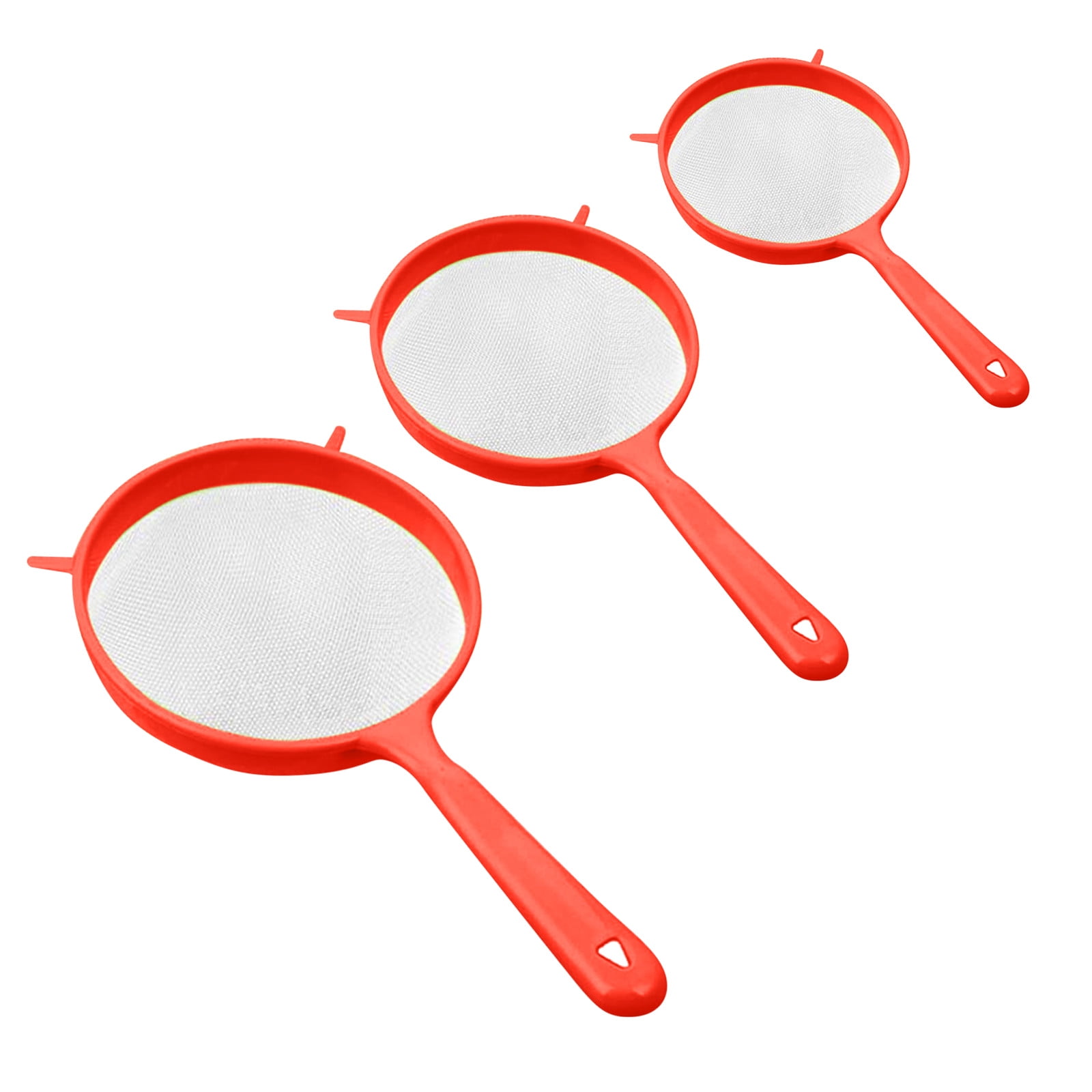 Set Of 3 Purpose Strainers With Handle Sieve Mesh Colander Flour ...