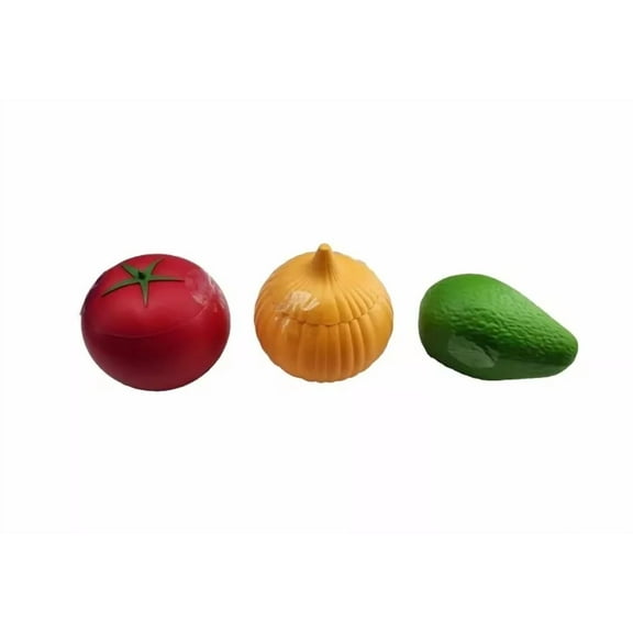 Set Of 3 Reusable Vegetable Storage Container Tomato Avocado Onion New