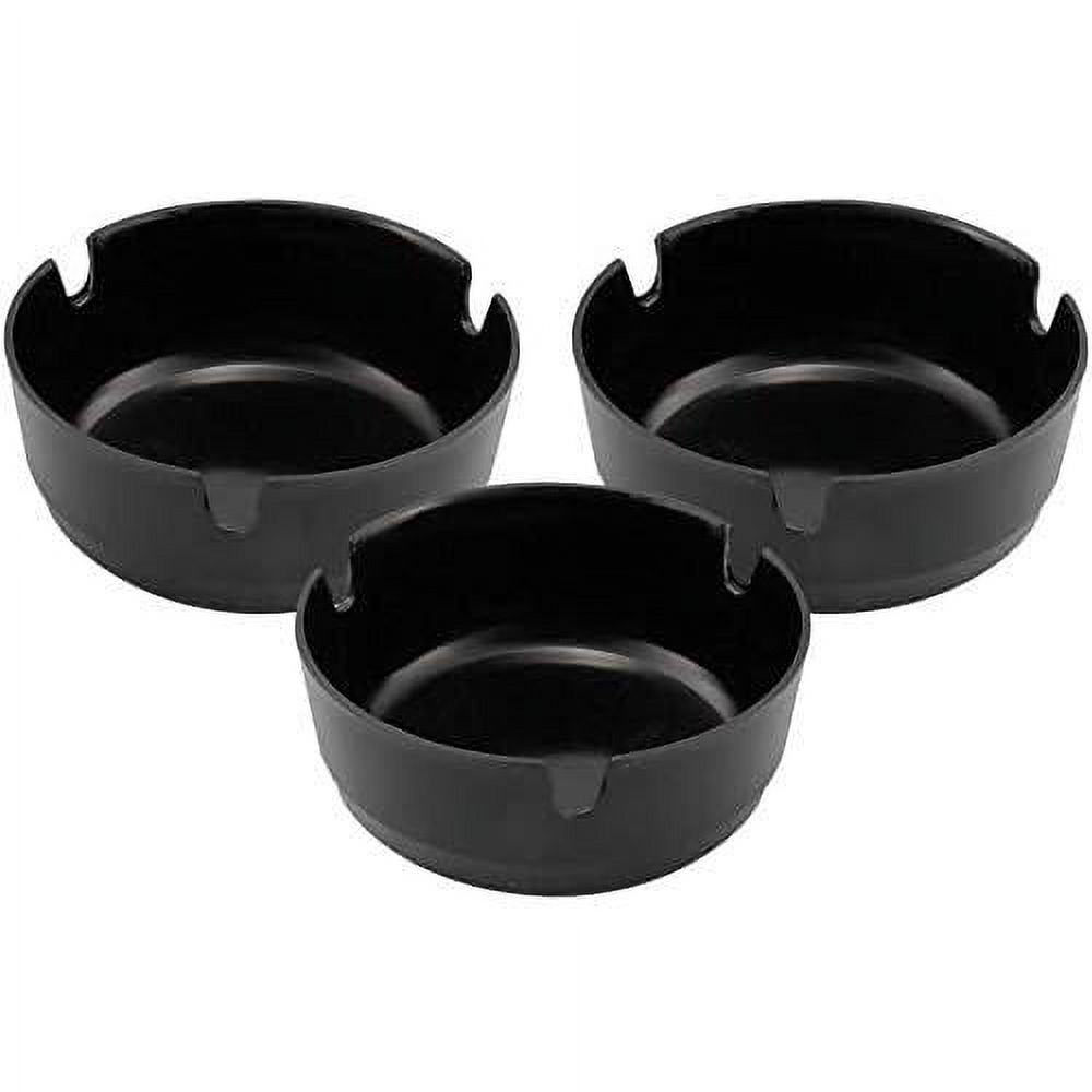 Set Of 3" Round Plastic BPA Ashtrays; Multiple Colors Available! (3
