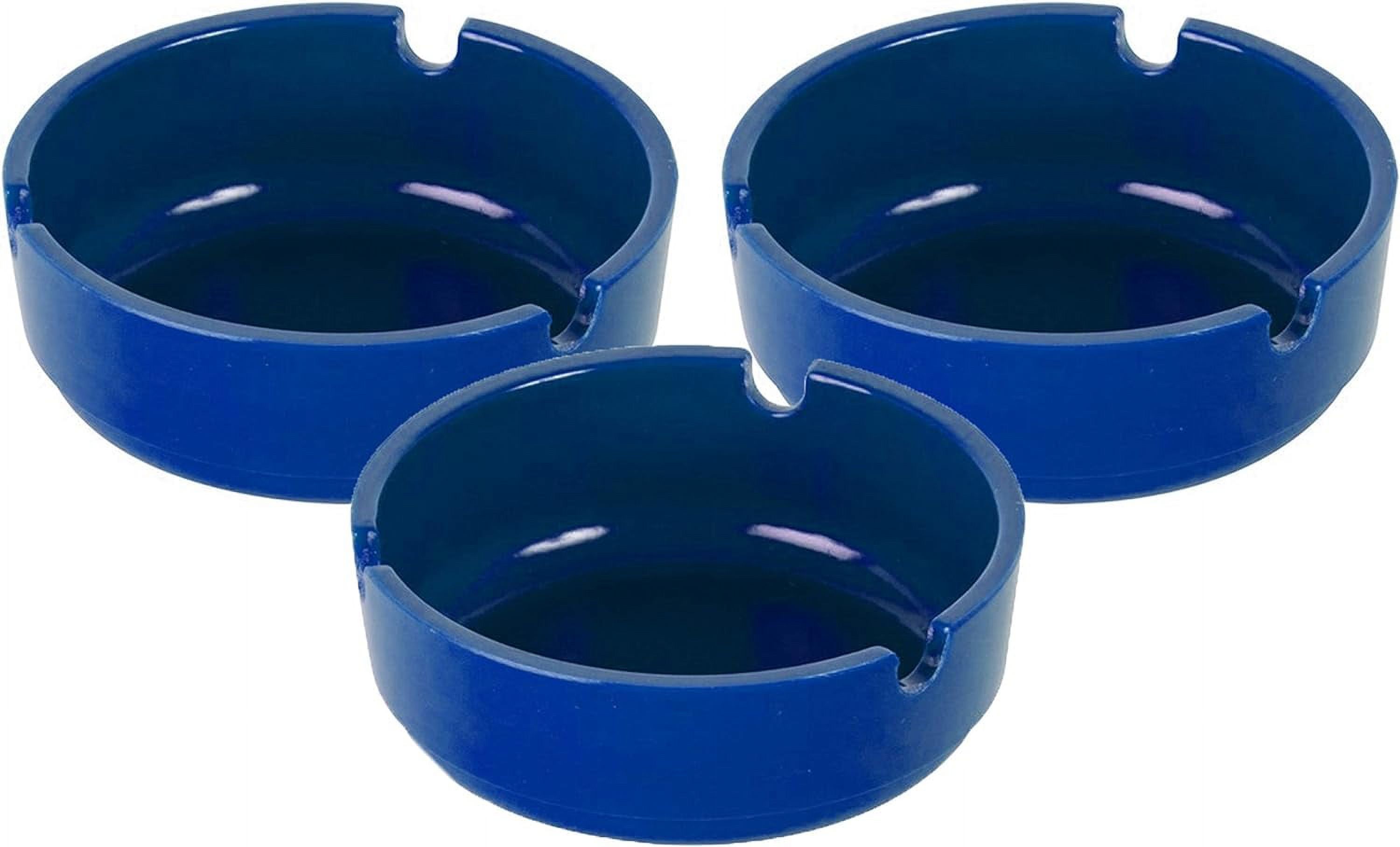 Set Of 3" Round Plastic BPA Ashtrays; Multiple Colors Available! (3