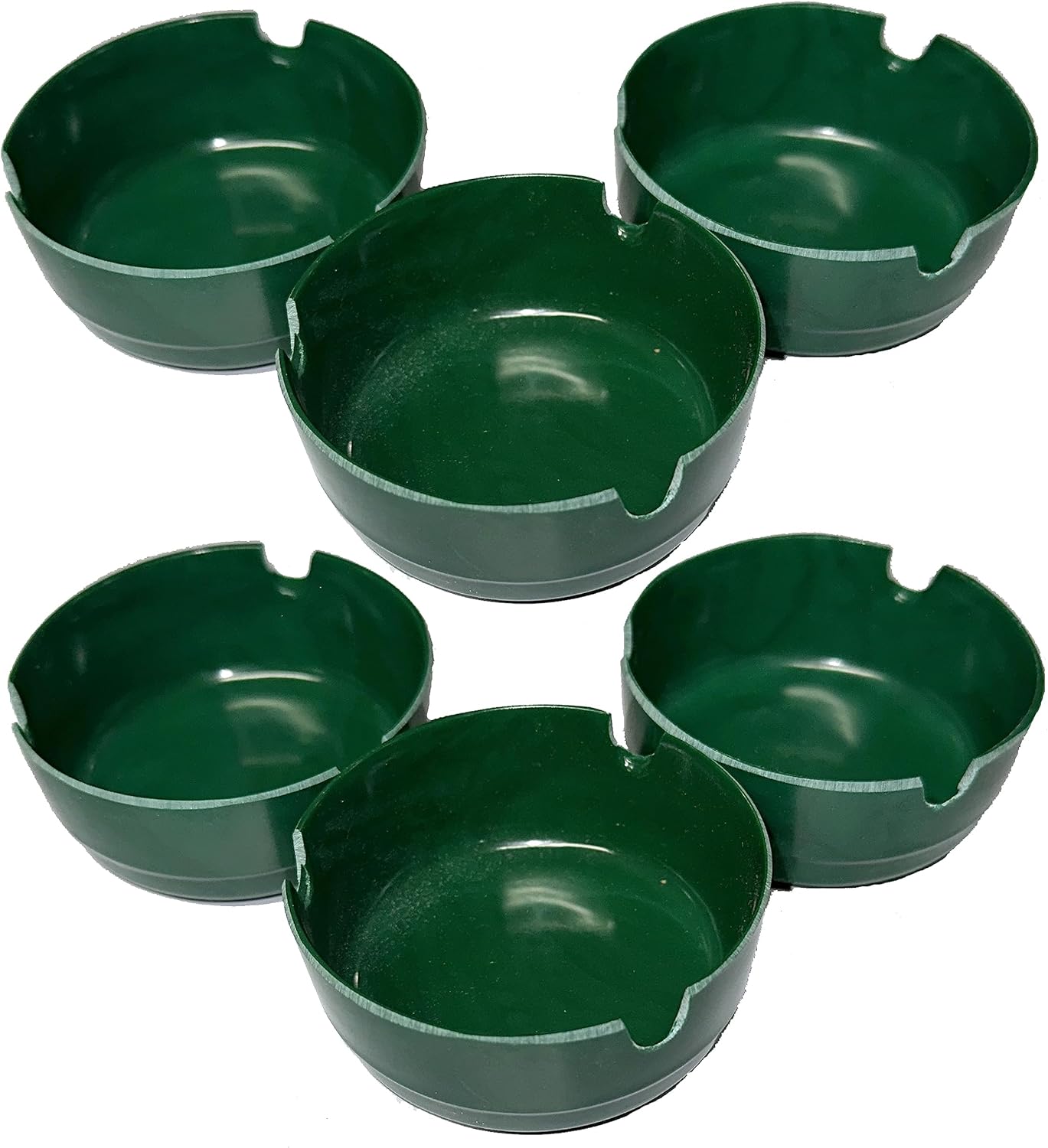 Set Of 3" Round Plastic BPA Ashtrays; Multiple Colors Available! (Green