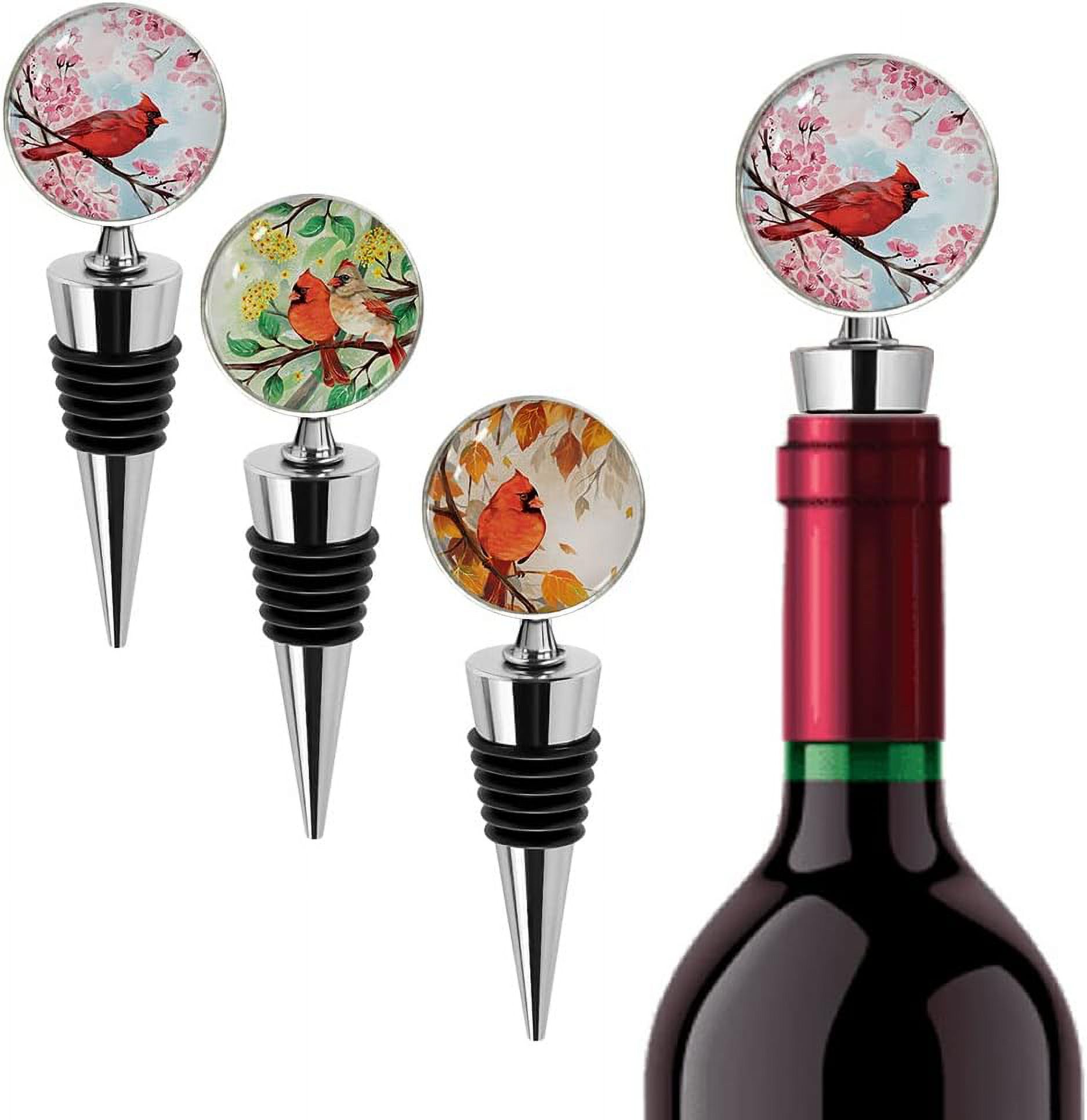 Set Of 3 Stainless Steel Decorative Wine Bottle Stoppers For Bar