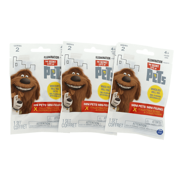 Set Of 3 The Secret Life of Pets - Mini Pets Collectible Figure Random Figures Series 2