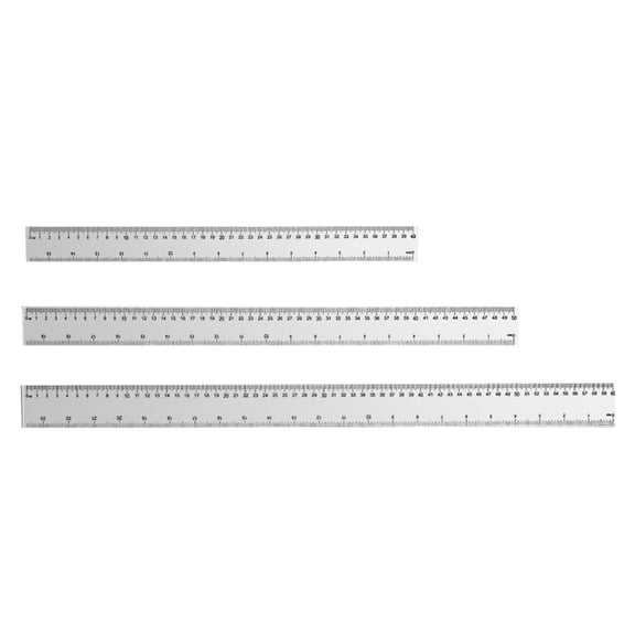 Set Of 3 Unbreakable Plastic Rulers With High Contrast Marking Easy Read Scale for Classroom Home Use