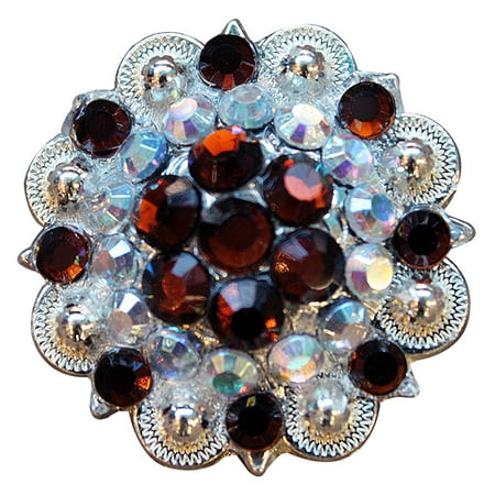 Set Of 32 Topaz Ab Crystals Berry Concho Rhinestone Headstall Saddle Tack