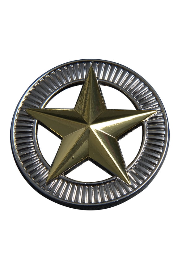 Set Of 32 Western Screw Back Concho 1.5In Silver Gold Star Saddle Hilason