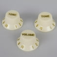 thumbnail image 1 of Set Of 3pcs Cream Knobs 1 Volume 2 For Electric Guitar Quality ABS Part, 1 of 7