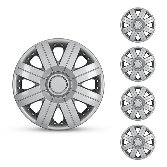 Set Of 4,14-Inch Universal Hubcaps,Wheel Rims Cover Fits Toyota Chevrolet Honda Mazda Dodge Ford,Snap on Installation,ABS+PC Material,Lacquer