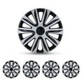 thumbnail image 1 of (Set of 4) 16" Universal Hubcaps,Wheel Rims Cover R16 Hubcaps,Snap on Car Pickup Truck SUV,Wheel Covers,ABS&PC Material,Silver & Black Lacquer, 1 of 8