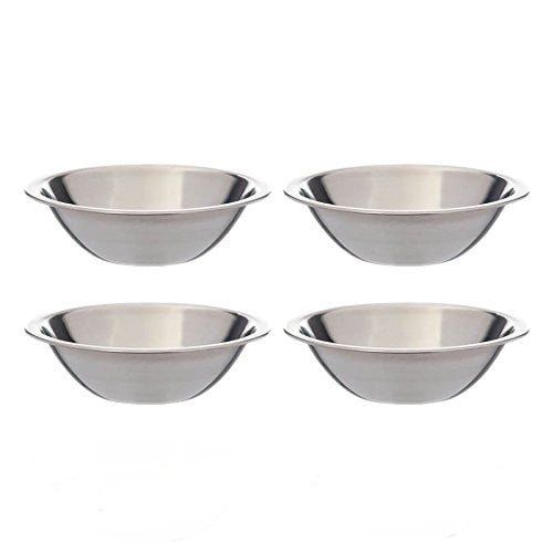Set Of 4 6 12 Inch Wide Stainless Steel Flat Rim Flat Base Mixing Bowl