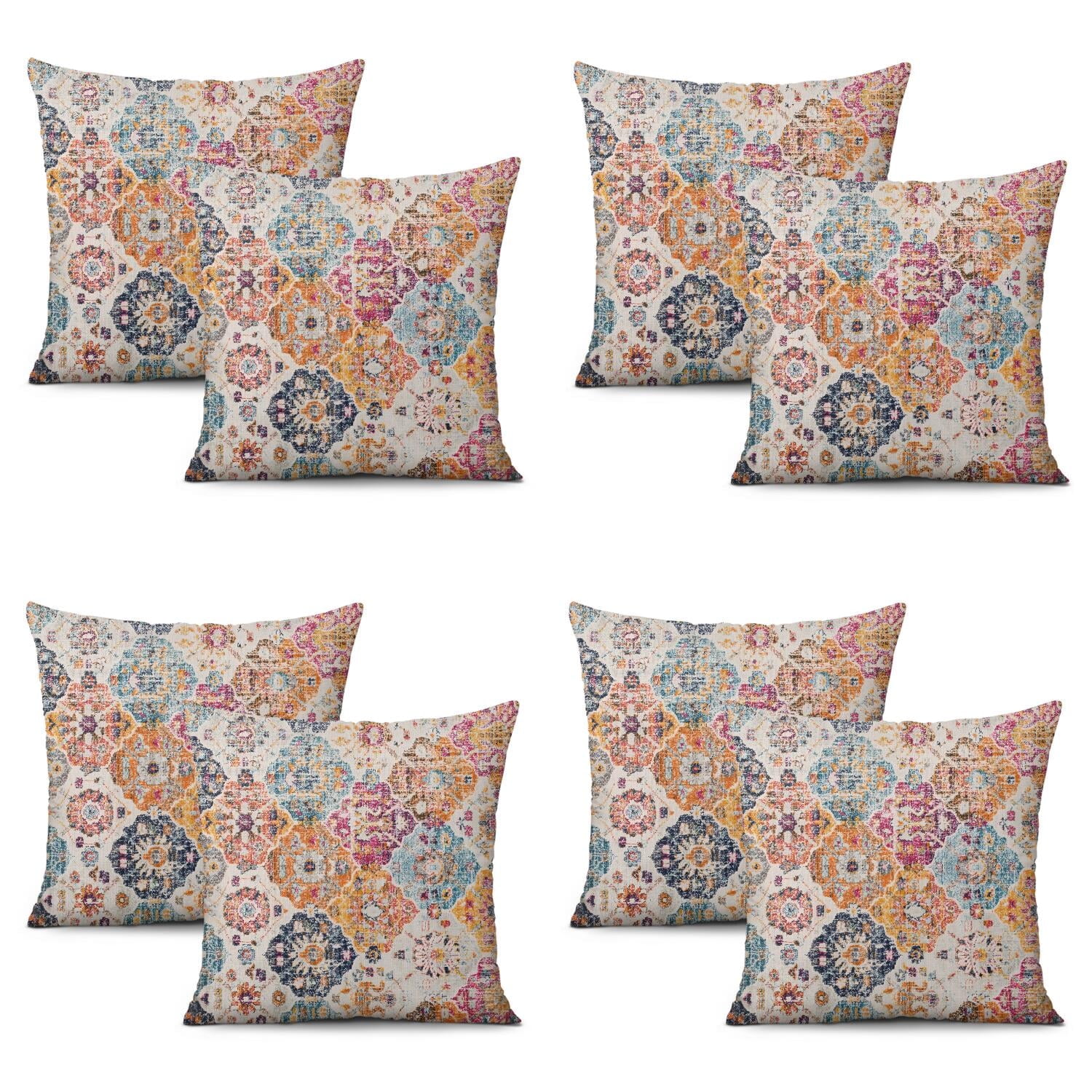 Set Of 4 Abstract Contemporary Pillow Covers 20x20 Inch Linen Decorative Square Throw Pillow Covers for Living Room Sofa Couch Decoration