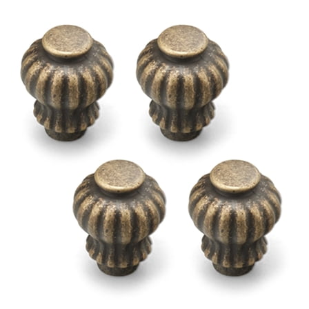 Set Of 4 Antique Brass Pulls Cabinet Knob set for Kitchen & Bathroom Cabinets
