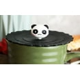 thumbnail image 1 of Set Of 4 Black Giant Panda Reusable Silicone Coffee Tea Cup Cover Lids Air Tight, 1 of 6