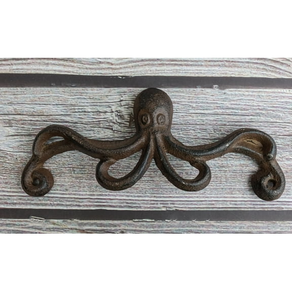 Set Of 4 Cast Iron Rustic Marine Sea Octopus Drawer Cabinet Door Knobs Hardware
