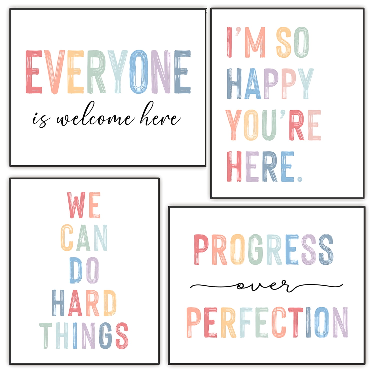 Set Of 4 Classroom Wall Decor, Encouragement Quote, Affirmations Art ...