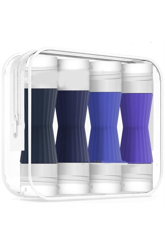 Set Of 4 Colorful Two Sided Silicone Cosmetic Containers For Travel Gym Camping Essential Storage