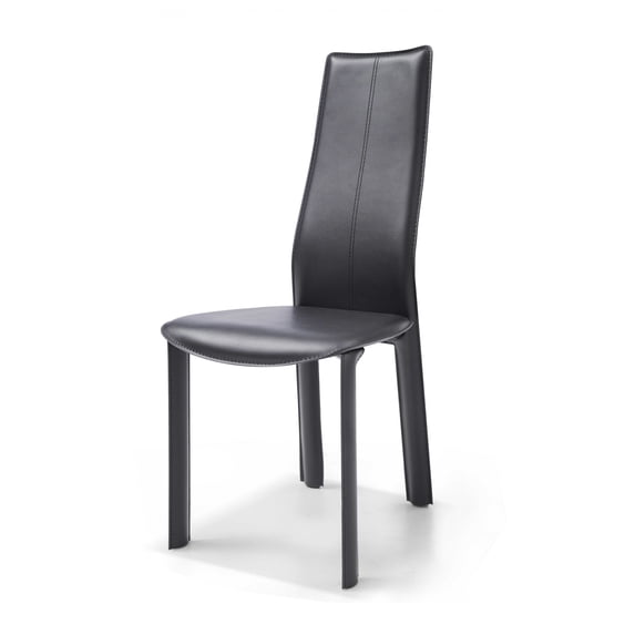 Set of 4 Modern Dining Black Faux Leather Dining Chairs