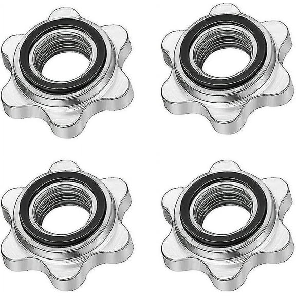 Set Of 4 Dumbbell Spinlock, Non-slip 25 Mm Standard Spinlock Collars, Screw Caps For Dumbbell Bars, Barbell Star Collars