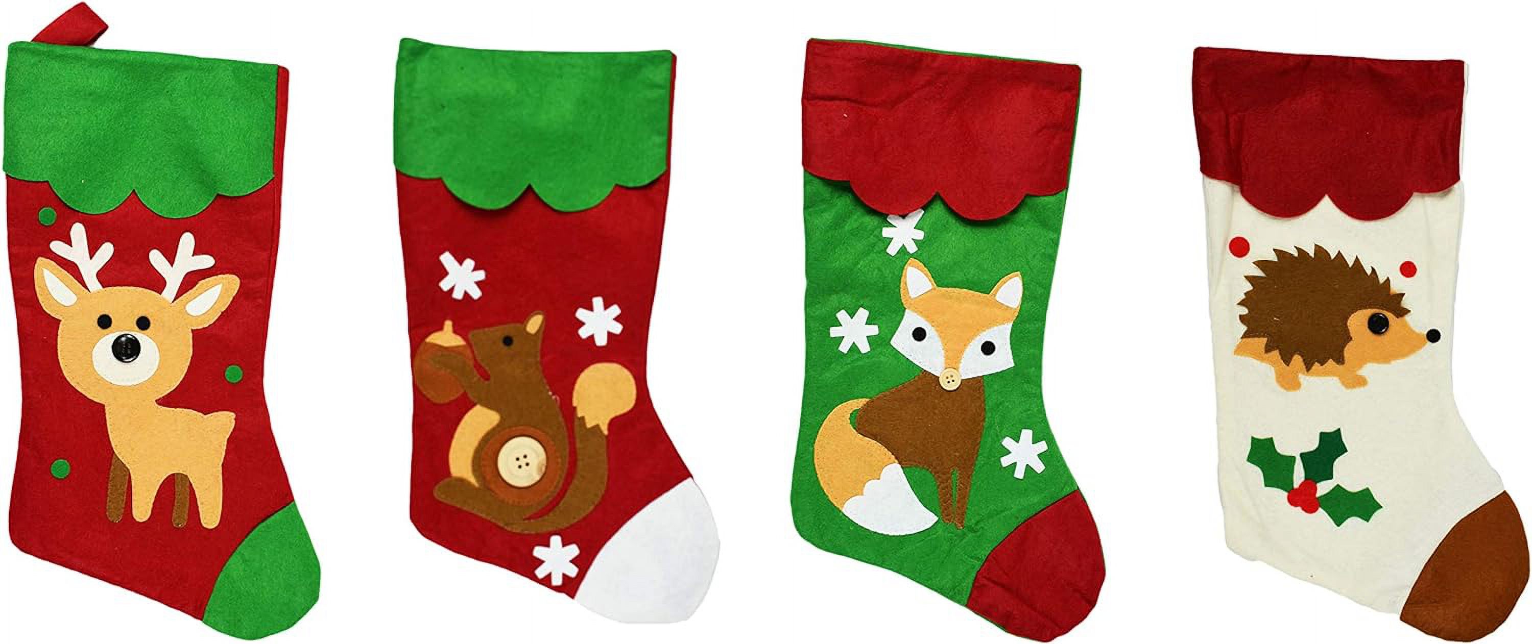 Set Of 4 Felt Holiday Stockings! Perfect For Holiday Decor! 18" Inches Each! (4 Stockings
