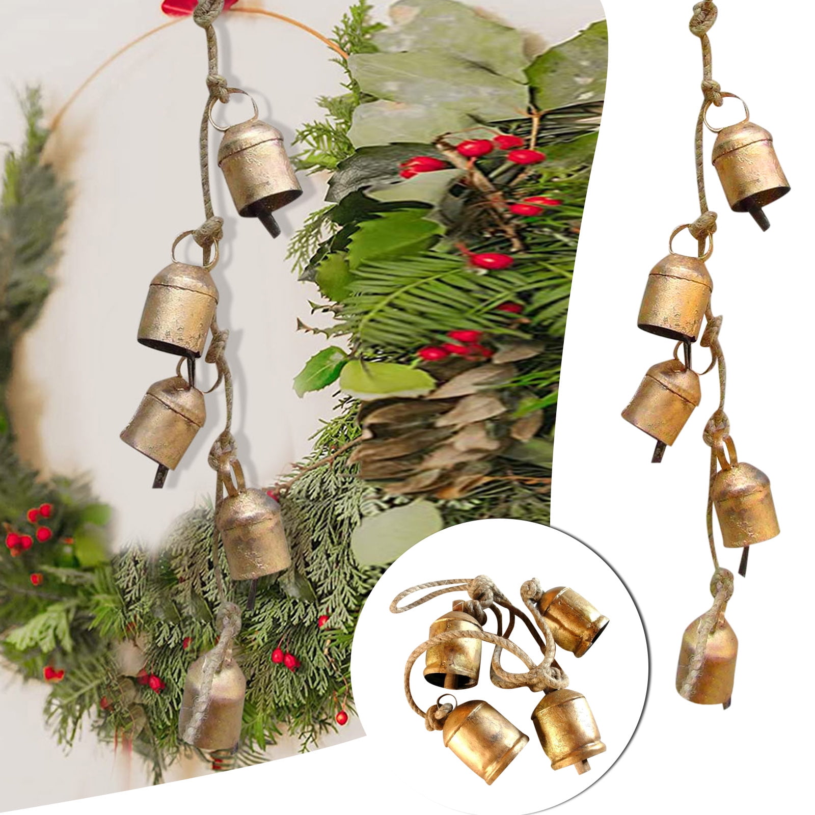 Set Of 4 For Relaxation Wind Chimes Christmas Cowbells Country Hanging