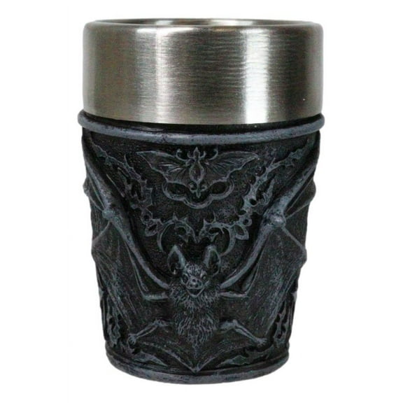 Set Of 4 Gothic Vampire Blood Sucking Night Terror Bats Shooter Shot Glasses
