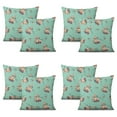 thumbnail image 1 of Set Of 4 Green Floral Pillow Covers 18x18 Inch Linen Decorative Square Throw Pillow Covers for Living Room Sofa Couch Decoration, 1 of 6
