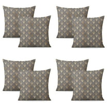 Set Of 4 Grey Bronzing Pillow Covers 20x20 Inch Linen Decorative Square Throw Pillow Covers for Living Room Sofa Couch Decoration