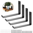 Set Of 4 Heavy Duty Black Metal Shelf Brackets For Scaffolding Shelf