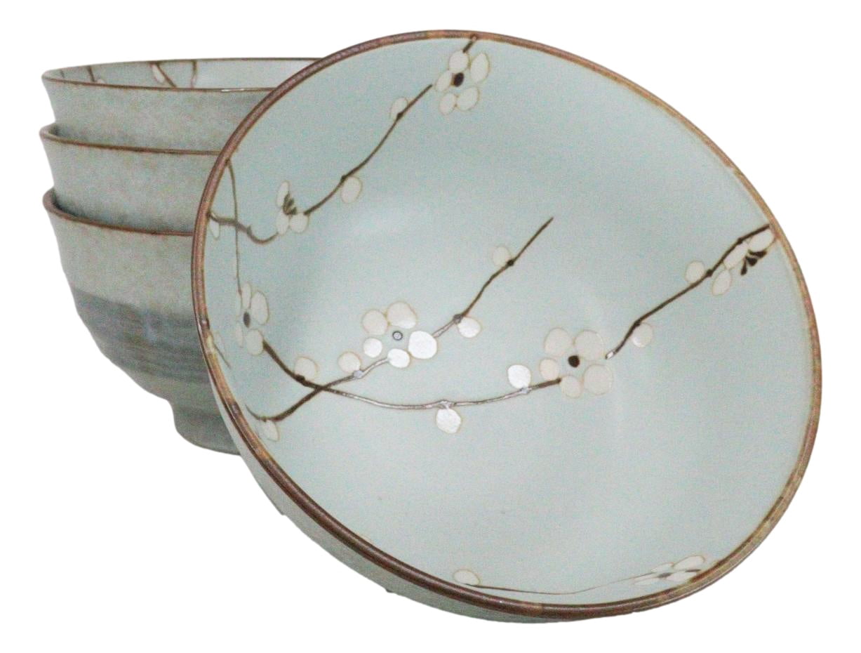 Set Of 4 Japanese Soushun Sakura Cherry Blossoms Porcelain Soup Pasta ...