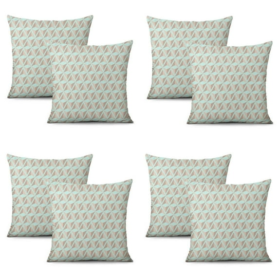 Set Of 4 Macaron Cyan Pillow Covers 20x20 Inch Linen Decorative Square Throw Pillow Covers for Living Room Sofa Couch Decoration