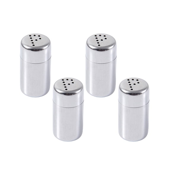 Set Of 4 Multipurpose Stainless Steel Salts Shaker Seasoning Box Spices Container for Camping and Outdoor Cooking