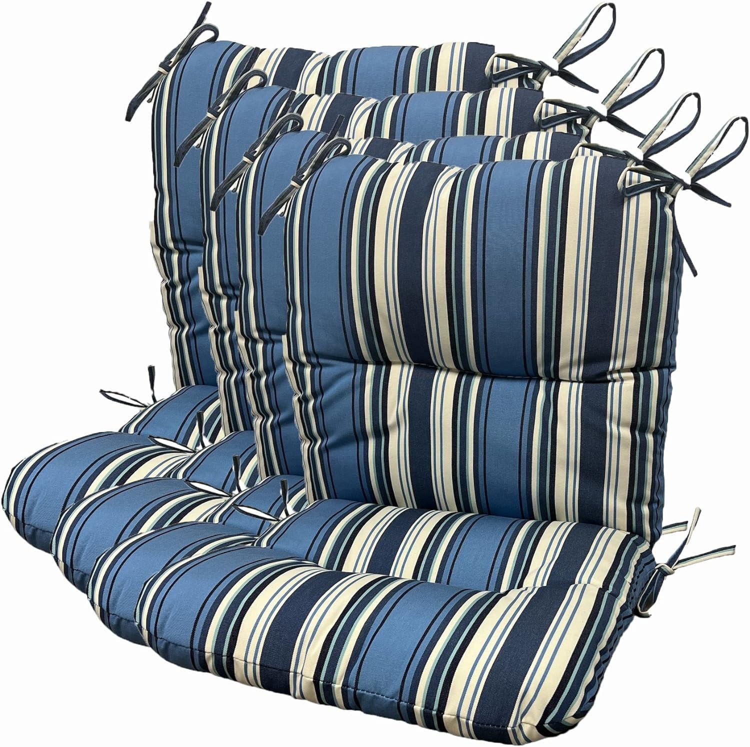 Set Of 4 Outdoor Chair Cushions 20 X 36 X 3 H16 Wrought Iron In Outdura Fabric100 In