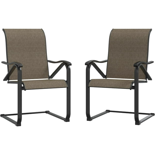 Set Of 4 Patio Chairs, Outdoor Rockable Dining Chairs With Armrests, 380 Lbs Capacity