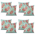 thumbnail image 1 of Set Of 4 Pioneer Pink Peel Pillow Covers 18x18 Inch Linen Decorative Square Throw Pillow Covers for Living Room Sofa Couch Decoration, 1 of 6