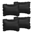 thumbnail image 1 of Set Of 4 Satin Pillow Shams Oxford Pillowcase W Ruffled Decor Black Queen, 1 of 7